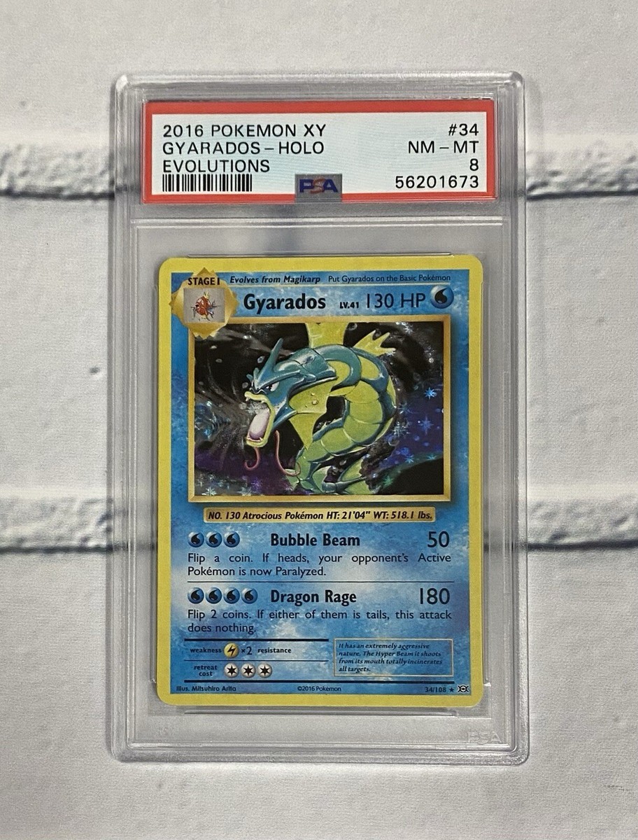 gyarados pokemon card value 2016 POKEMON PSA 10 GEM MINT 2016 XY EVOLUTIONS GYARADOS 34/108 HOLO RARE