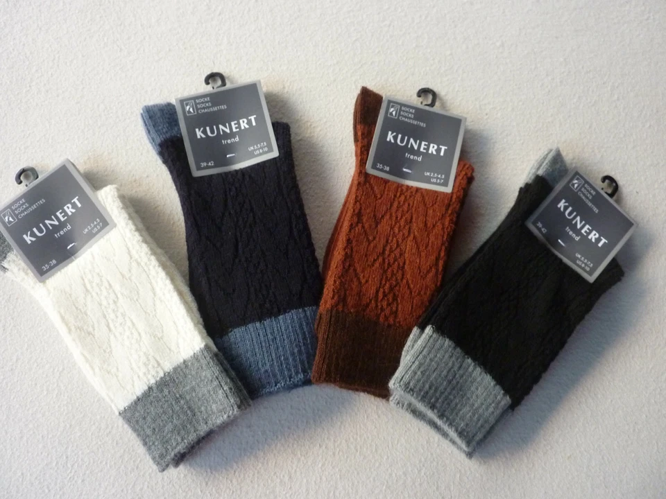 KUNERT Socken warme Wollsocken Wintersocken Zopfmuster TREND  35-38 39-42 - Bild 1 von 1