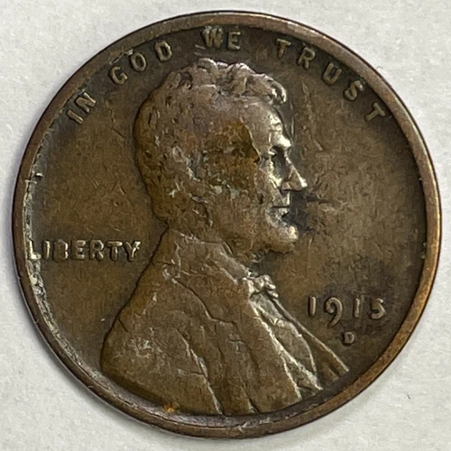 1915-D Lincoln Wheat Cent Very Fine VF Coin #5265