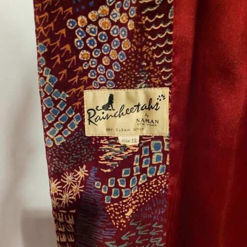 Vintage Coat Raincheetahs by Naman NY, Bold Art Print, Luxurious Thick Material - Picture 8 of 10