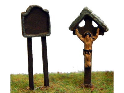 Langley A84 - Kruzifix & schwarzes Brett passend für Friedhof - Spur N - NEU