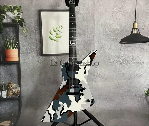 Hot Sale James Hetfield Snakebyte Electric Guitar Snake Inlay Camo Safe Ship