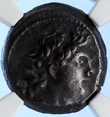 TRYPHON 148BC Authentic Ancient SELEUKID Greek Coin MACEDONIA HELMET NGC i106711