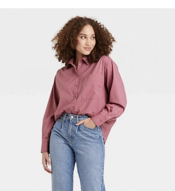 Women's oversized button down shirts outlet