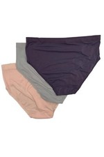 Breezies 3-pack Set Signature Satin Trim HiCut Panties Pink Quartz