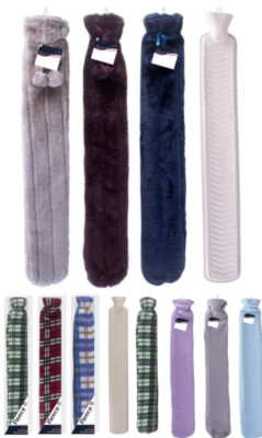 PRIMES DIY Hot Water Bottle With Cover Long 2L Lux Soft Fluffy High Quality Rubber Faux Fur