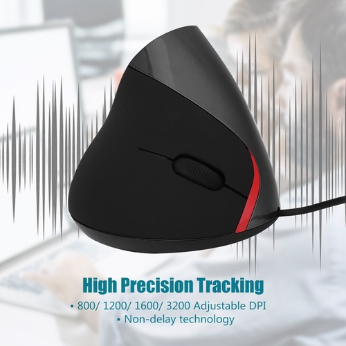 3200DPI Ergonomic 2.4GHz Wireless 6-Key Optical Vertical Mouse USB Receiver ASN - Picture 6 of 19