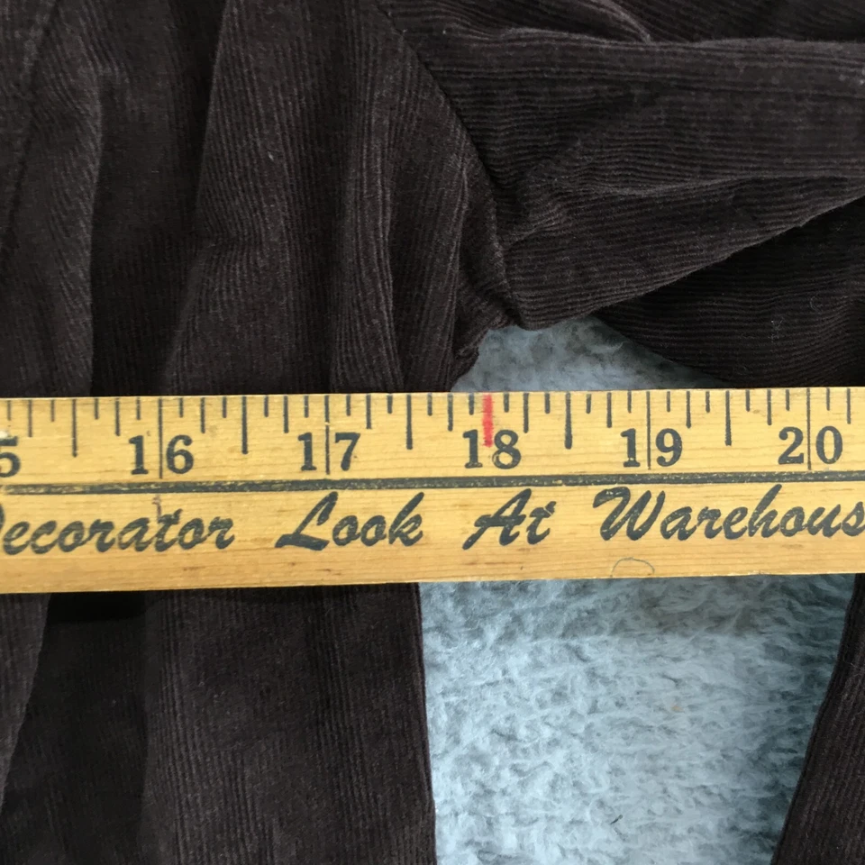 J. Jill 灯芯绒西装外套夹克女式小号棕色钩针细节领棉 — 第 4/4 张图片