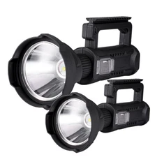 Portable USB Charge LED Super Bright Flashlight Work Light Searchlight W/Bracket