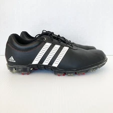 Adidas Adipure Flex Golf Shoes Men's Size 8.5 Spikes Leather Black White Red