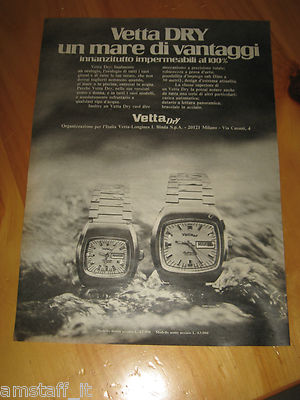 VETTA DRY OROLOGIO WATCH\u003dANNO 1974\u003dPUBBLICITA\u003dADVERTISING\u003d | eBay