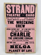 Vtg Strand Theater Poster Caro, MI Drive-in 22x14 Wrecking Crew Charlie *DEFECT*