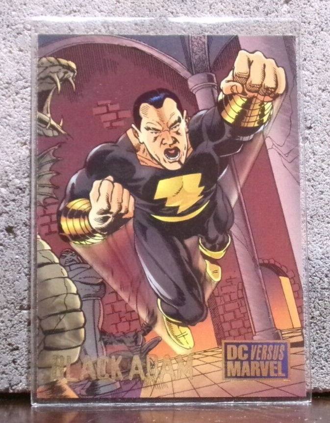 CARD STRAIGHT FROM PACK TO PENNY SLEEVE BLACK ADAM DC VERSUS MARVEL