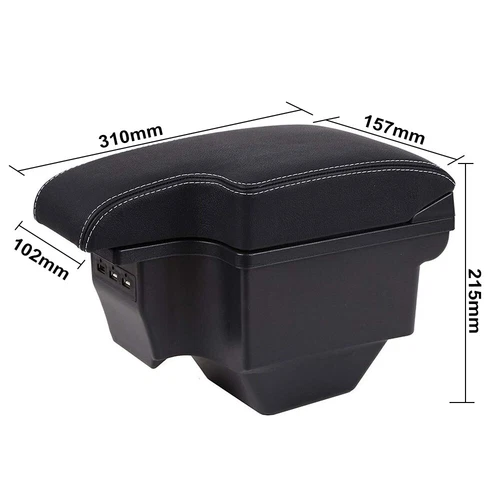 For MG ZS 2017-2023 Car Center Console Armrest Box Storage Case PU Leather Black - Picture 3 of 16