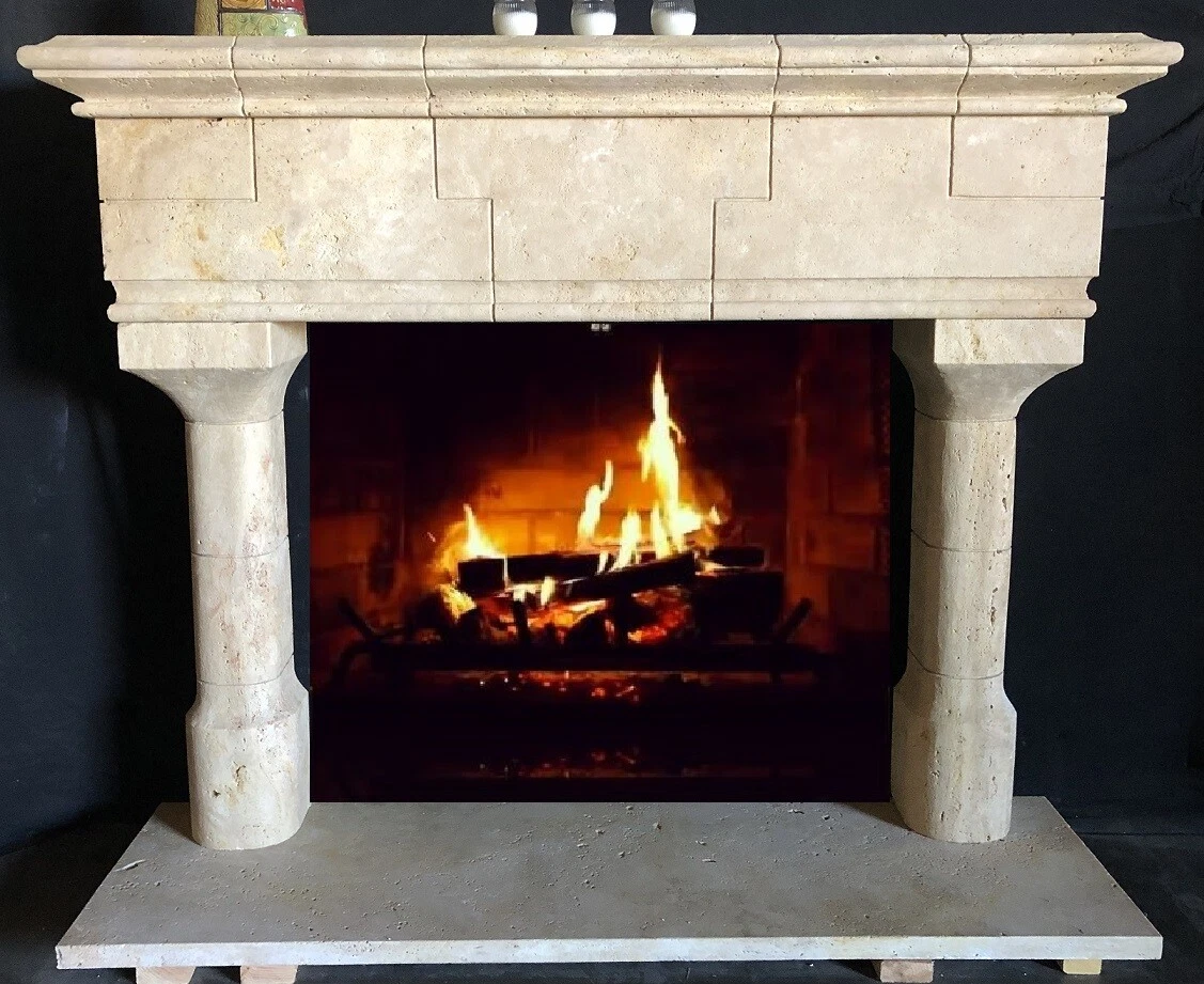 Fireplace Mantle Surround - Hand carved RUSTIC mantel - OLD WORLD | eBay