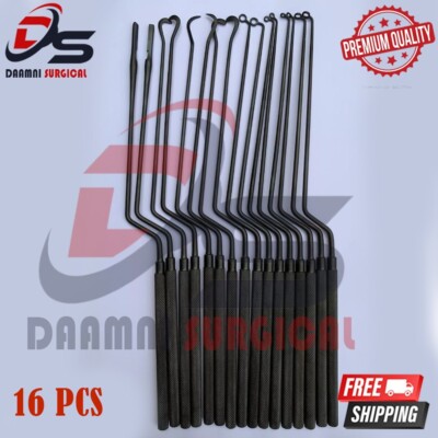 Hardy Pituitary Neuro Curettes Black Set Of 16 Surgical Instruments