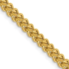 14K Yellow Gold 3mm Semi-Solid Franco Chain Necklace 22"