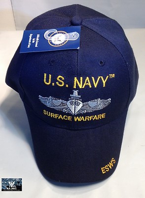 US Navy Surface Warfare Ball Cap ESWS USN Veteran CVN CG DDG FF LPD LHA LHD Hat
