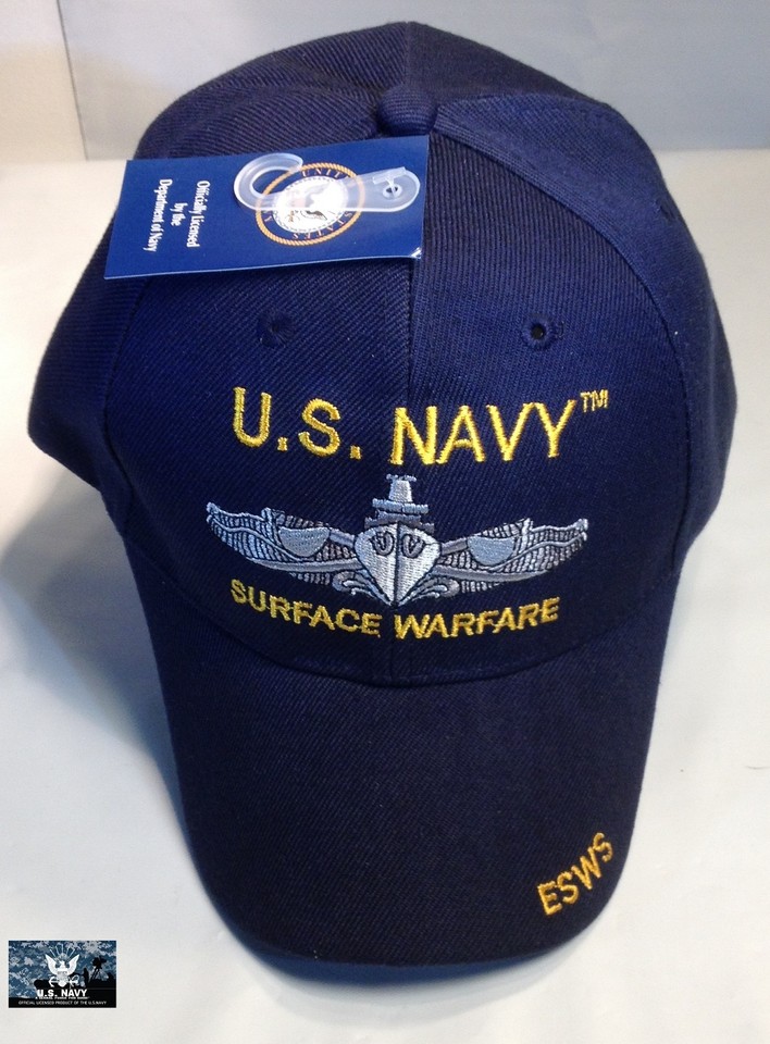 US Navy Surface Warfare Ball Cap ESWS USN Veteran CVN CG DDG FF LPD LHA ...