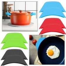 Silicone Pot Holder Cast Iron Hot Skillet Handle Kitchen Pan Cover Sleeve 2PCS