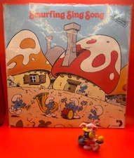 The Smurfs Smurfing Sing Along LP 1980 Album LP Session ARI-1018 -Smurf figure