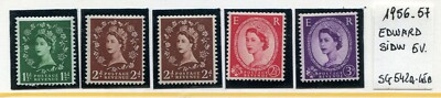 GB QEII DEFINITIVE 1955 St.Edward's inverted 5v.Set SG540wi/545wi MNH++3++