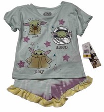 Star Wars Mandalorian girls 3T shorts Set mint green FREE SHIP