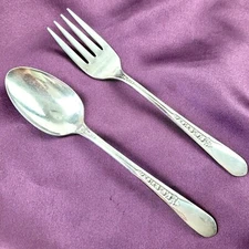 Priscilla Lady Ann Silverplate Teaspoon + Salad Fork Rogers International 1941 