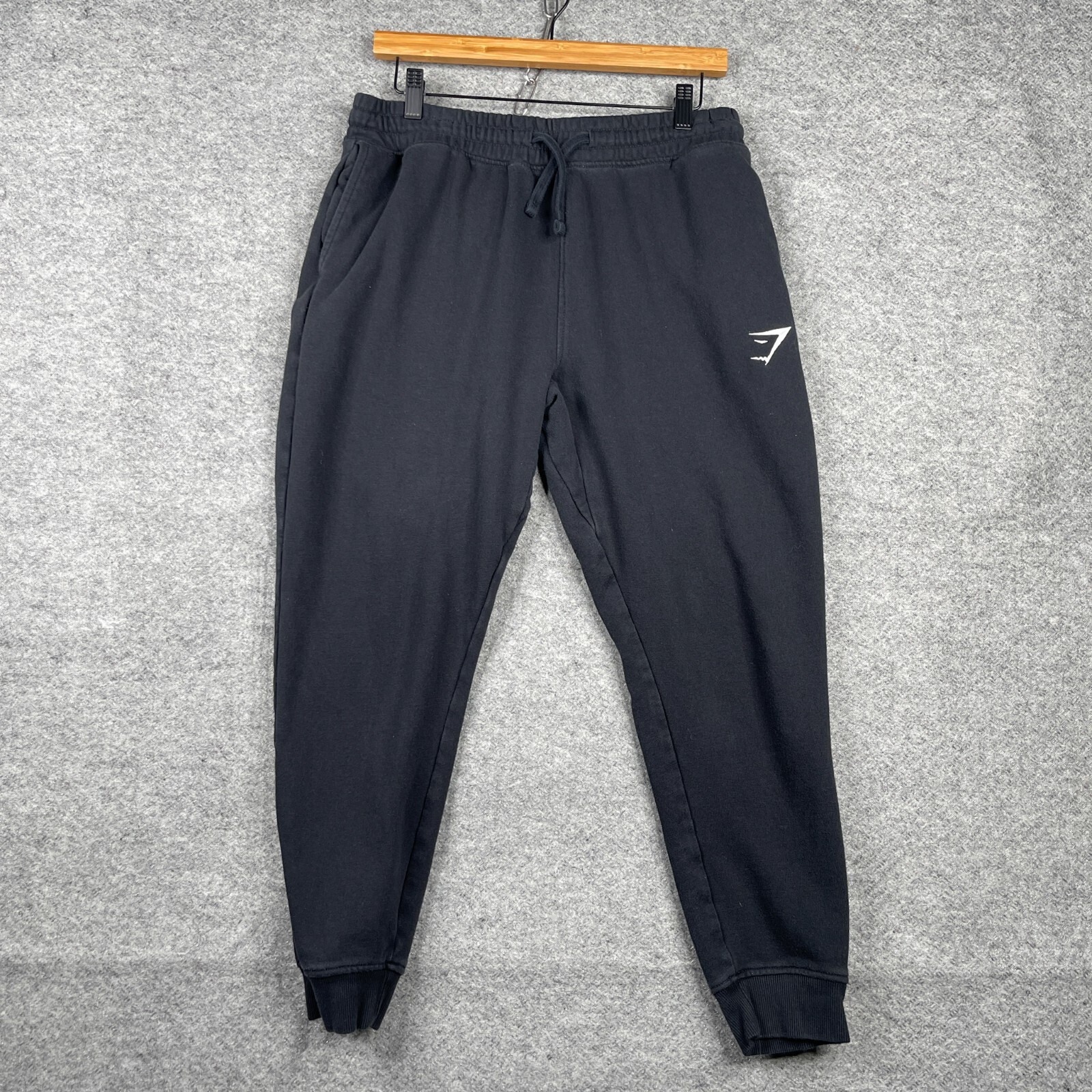 Gymshark Mens M Black Logo Joggers for Gym & Workout Training-image