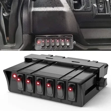 - 6 Gang Rocker Switch Box SPST Toggle Switch Panel 12V 24V 20A Switch Panel 60A