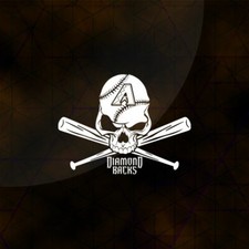 Baseball Arizona Diamond Backs Skull Die Cut Vinyl Car Decal Sticker Truck Van