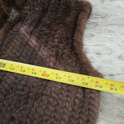100% Real Mink Fur Knitted Vest Coats Stand Collar Waistcoat Handmade - Picture 10 of 10