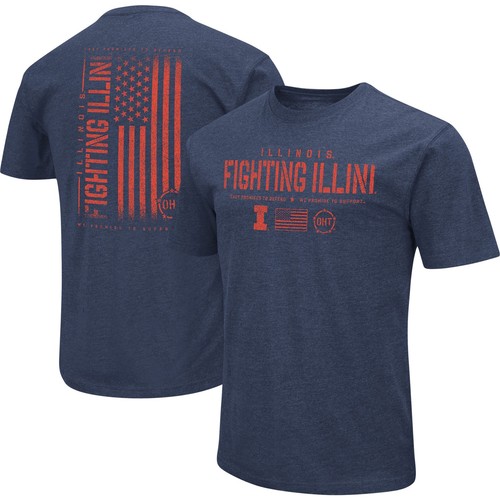 Men's Colosseum Heather Navy Illinois Fighting Illini OHT Military Appreciation