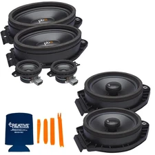 PowerBass OE Speakers + Tweeters For With Chevy Silverado Crew Cab Pickup 14-20