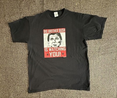Vintage Don t Panic Big Brother Is Watching Bush T Shirt Men s Size L