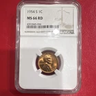 1954 Lincoln Wheat Small Cent San Francisco NGC MS 66 RD Bronze Uncirculated