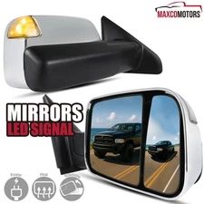 Tow Mirrors Fits 2002-2008 Dodge Ram 1500 03-09 2500 3500 Chrome Power Heat+LED