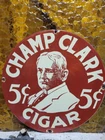 RARE VINTAGE CHAMP CLARK PORCELAIN SIGN OLD TOBACCO CIGAR SMOKING PIPE STORE 12"