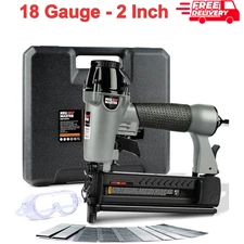 NEU Master Pneumatic Brad Nailer, 2in1 Nail Gun Staple Gun Fires 18 Gauge 2 Inch