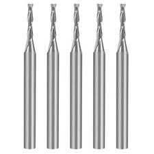5PCS 1/8" Shank 1.5mm x 8mm Carbide Flat Nose End Mill Cutter CNC Router Bit