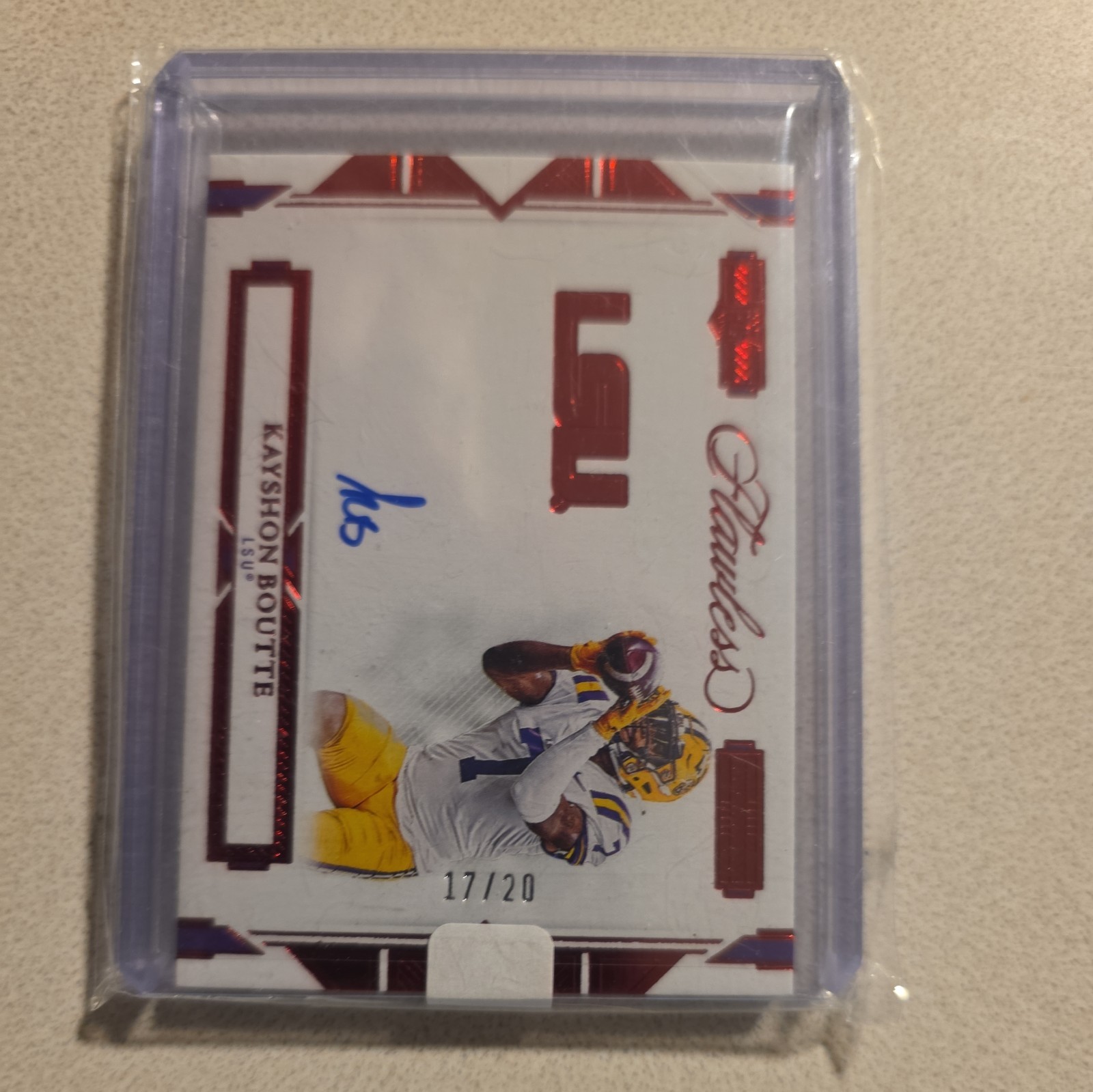 Kayshon Boutte Panini Flawless Collegiate Team Logo Signatures #TLSKB Base