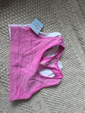Cat Jack Girls' 2 Pack Racerback Sports Bra Pink White Sz Small