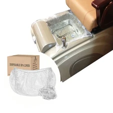 400 Clear Disposable Spa Pedicure Liners 48x48 9.5 Mic - Massage Chair Tub Bags