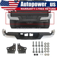 Fit For Toyota Tacoma 16-23 Rear Step Bumper Assembly W Sensor Holes Chrome Fit For Toyota Tacoma 16-23 Rear Step Bumper Assembly W Sensor Holes Chrome