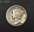 1925-D Mercury Dime "F+" *Free S/H After 1st Item*