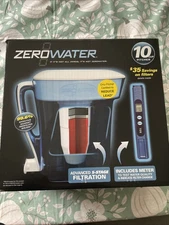NEW ZeroWater ZP-010 Water Filtration Pitcher 10 Cup 5 Stage Digital TDS Meter
