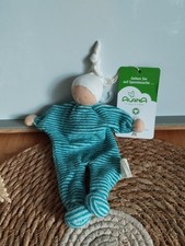Doudou poupée lutin bleu rayé coton bio ALANA neuf