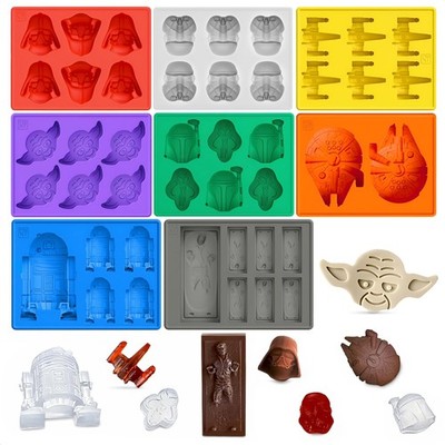 8-Piece Sci-Fi Silicone Molds Set - Flexible Space Ice Cube Trays for Easter ...