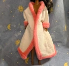 oversized Handmade? Vintage Barbie Doll Pink White Open Front Long Coat