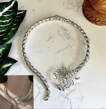 Scorpion Collar Crystal Embellished Choker Necklace Silver Rhinestone Desert NEW